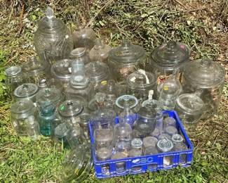 Collection of Glass Apothecary Jars and Bottles