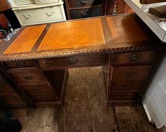 Antique Leather Top Desk