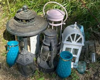 Lanterns and Hanging Vases of Different Sizes