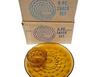 Colony Whitehall Amber Glass Snack Set