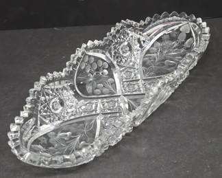 Cut Crystal Bowl with Floral Motif