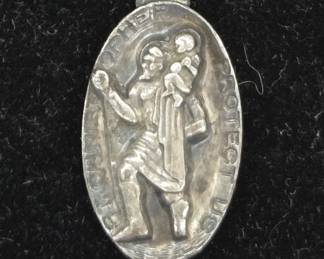 Sterling Silver .925 St Christopher Medal