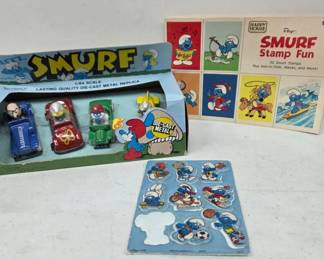 Smurf Themed Toys and Activities Lot