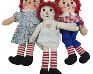Raggedy Ann and Andy Dolls with Yarn Hair