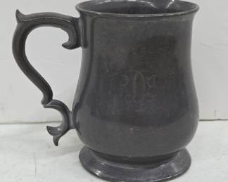 Pewter Mug with Engraved Monogram