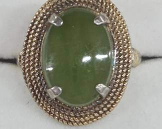 Sterling Silver Ring with Green Stone