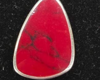Sterling Red Pendant Necklace