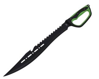 Black Blade Machete With Green Handle