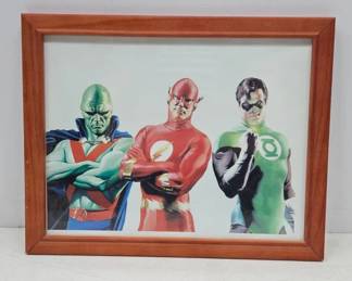 Framed DC Comic Book Character Print Green Lantern