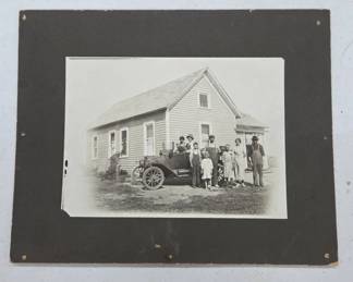 Early 20th Century Family Photo with Car