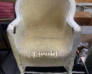 Lot 69: Antique Whicker Rocking Chair 