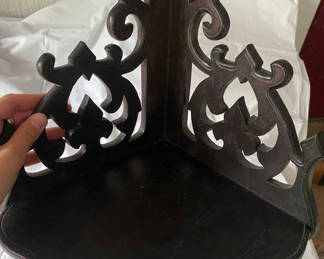 Lot 36: Walnut Corner Wall Shelf 