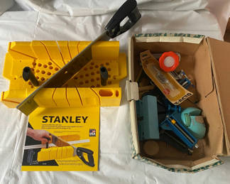 Lot 56: Stanley Clamping Miter Box + Saw & Picture Matting Tools 
