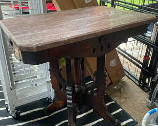 Lot 64: Late 1800's Antique Marble Table 