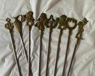Lot 25: Brass Vintage Turkish Kebab Skewers 