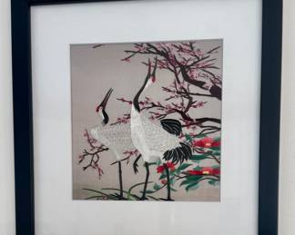 "Cranes" Chinese Silk Embroidery