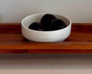 Footed Wood Board with Bowls