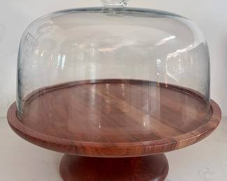 Crate & Barrel Cake Stand with Glass Cloche