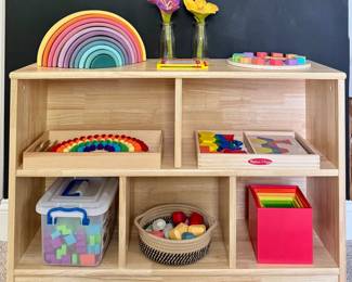 Kids Storage Shelf with Montessori Manipulatives