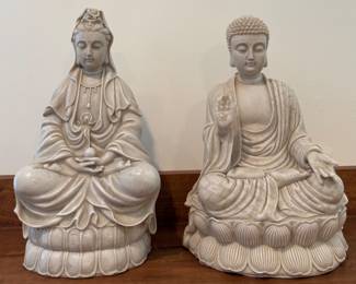 Guan Yin (left) & Buddha Statues 