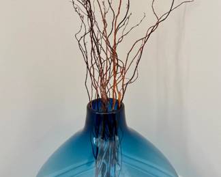 Artisan Turquoise Vase with Faux Twig Branches