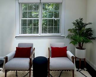 (2) West Elm Mid-Century Show Wood Armchairs