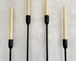 Crate & Barrel Black Taper Short & Tall Candlesticks