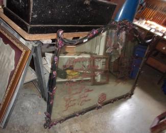 Large Mirror w/Menu Written 