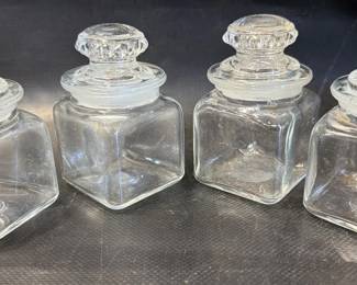 Apothecary jars w/ ground glass lids. 