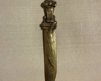 Brass Cheshire Cat letter opener