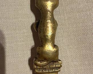 Brass Cheshire Cat letter opener