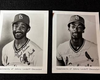 Vintage St. Louis Cardinals  Willie McGee  Ozzie Smith Signed
