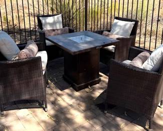 Hiland Fireplace Table  Chairs