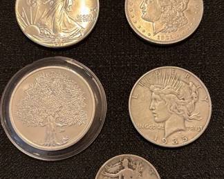 Liberty, Morgan, Peace, Tree Of Life  Walking Liberty Silver Coins