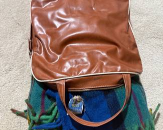 Vtg Wool o the West stadium blanket in original bag.