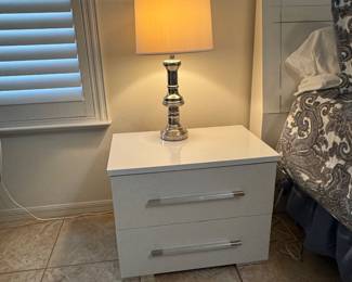 Contemporary High-Gloss White Bedroom Collection