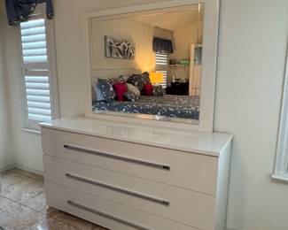 Contemporary High-Gloss White Bedroom Collection