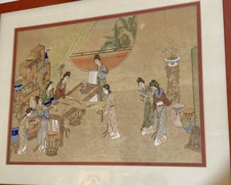 Japanese "court scene" or "women working " scene