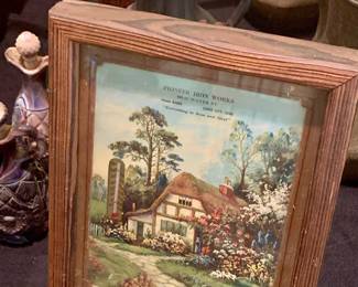 very early framed advertising thermometer