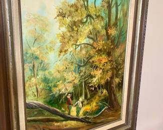 original oil painting signed BET