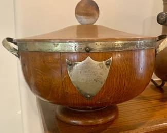 19th c Victorian Oak and silver plated trophy