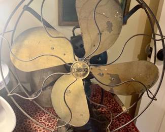 Emerson brass blade vintage fan--works!