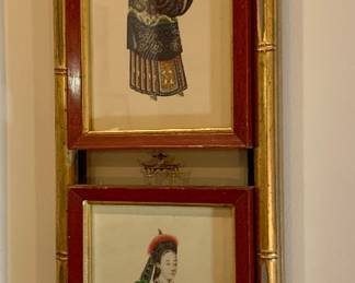 Chinese paintings on rice paper depicting  noblewomen