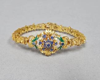 14K Gold Sapphire Bracelet