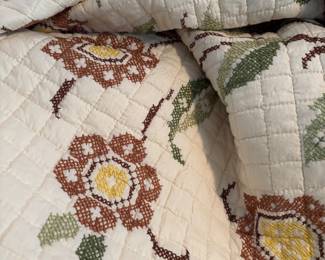 HAND MADED QUILT CROSS STITCHED