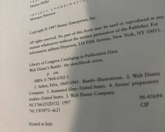 INFORMATION ON BAMBI BOOK