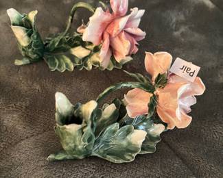 VINTAGE NUOVA CAPODIMONTE ITALY CANDLE HOLDER
