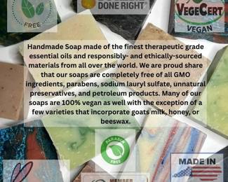 $25 for 10 Handmade Soap  3.5 OZ Bars Local NC made, various scents (Most colors are white, tan, black, oatmeal, grey etc.)