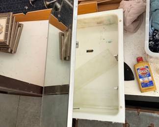 $50 Vintage Medicine Glass Cabinet (Sears I believe) Glass shelves 5" by 16 1/2" by 25"