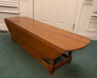 $450 Vintage Stickley Cherry Double Gate Leg Drop leaf Coffee Table Wood Side Table